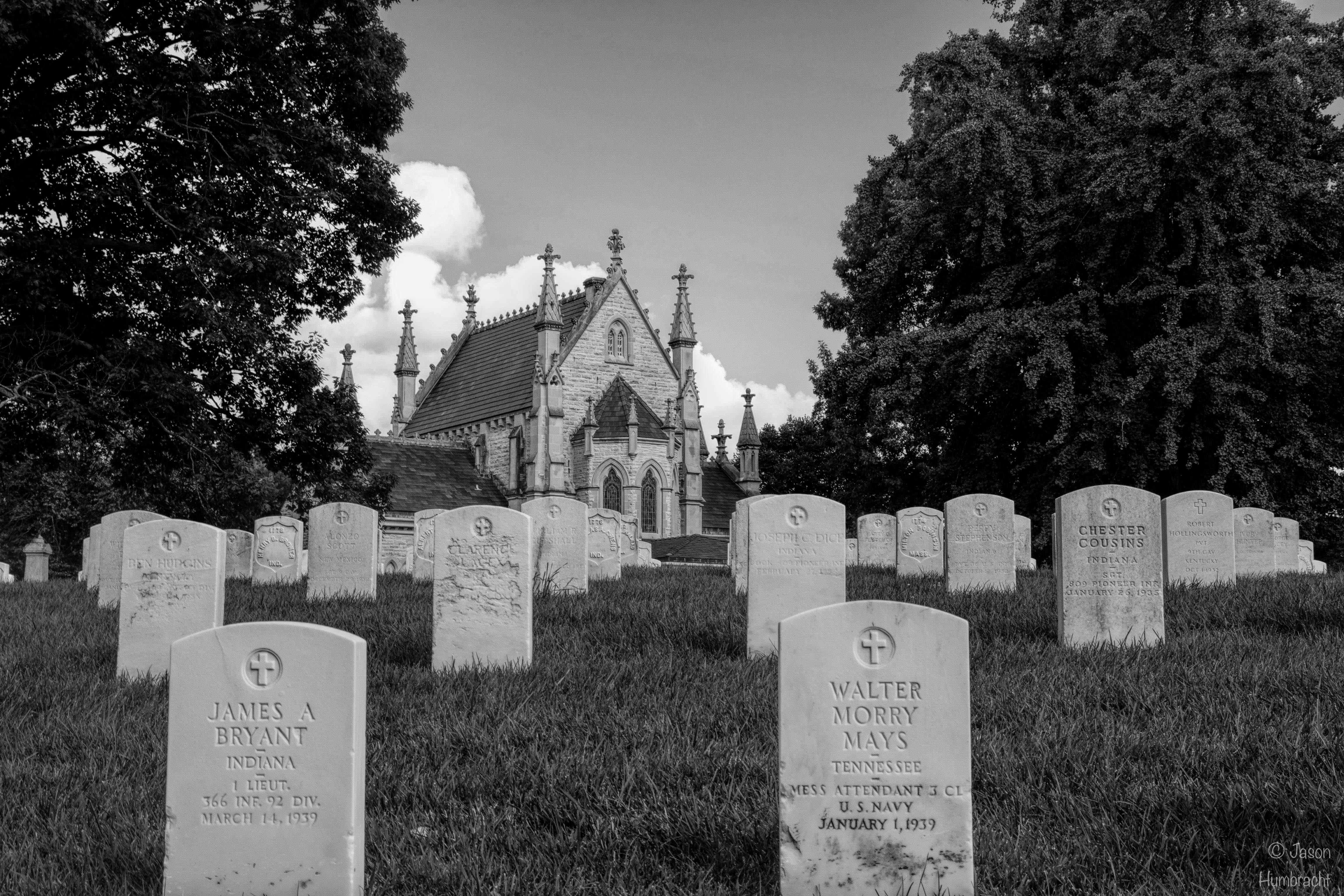 Crown Hill Cemetery | Indianapolis Indiana | Black & White | Image By Indiana Architectural Photographer Jason Humbracht
