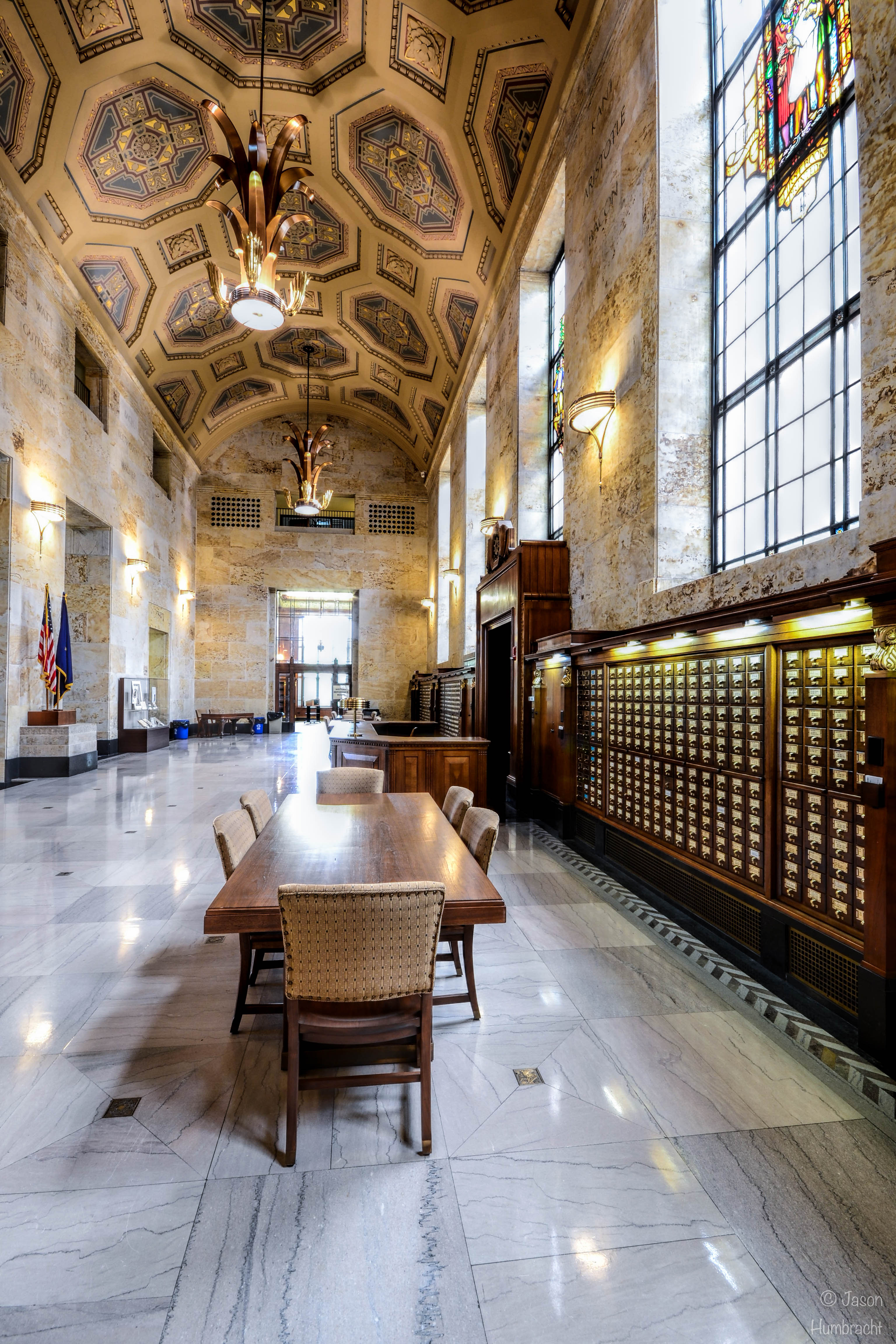 Indiana State Library | The Great Hall | Indiana Architecture | Interior Architecture | Indianapolis, Indiana | Image By Indiana Architectural Photographer Jason Humbracht